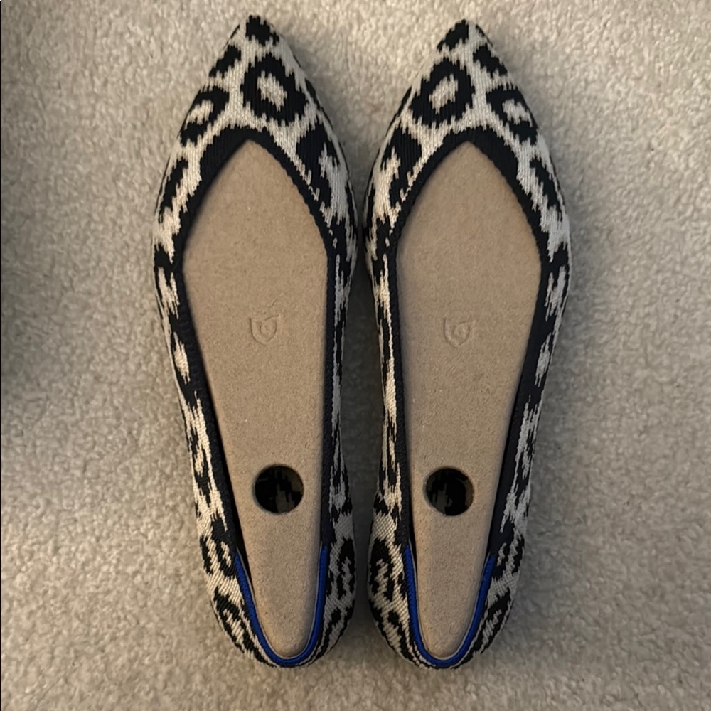 Rothy's Sandy Cat Shoes The Point Flats - Brown / Black